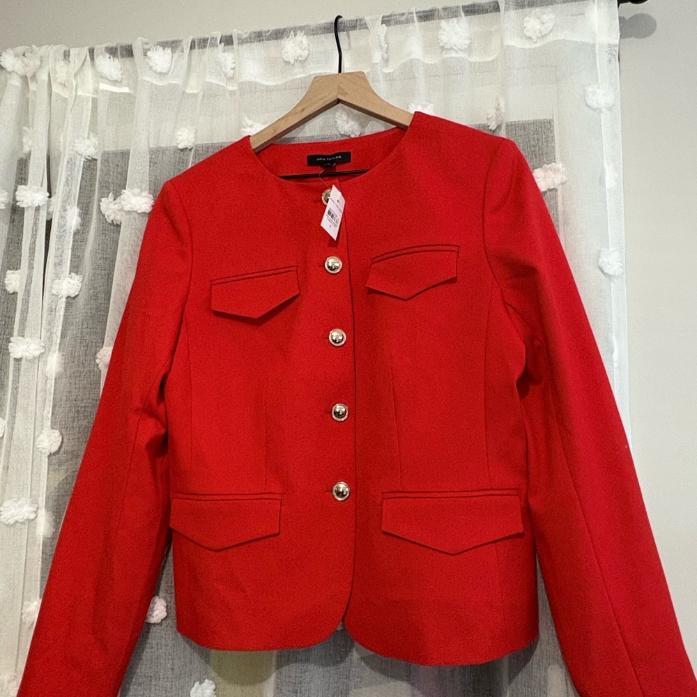 NWT Ann Taylor Vibrant Red Blazer